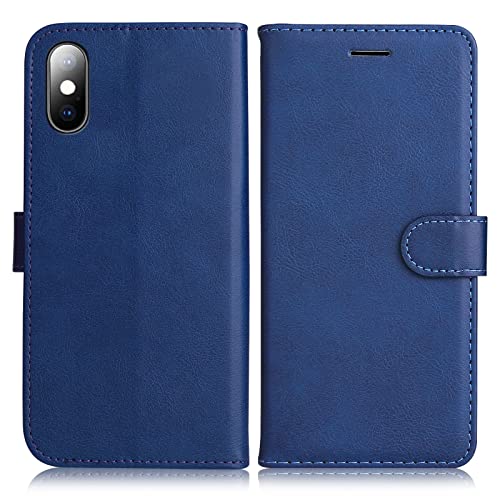 DENDICO Hülle für iPhone X/iPhone XS, PU Leder Brieftasche Handyhülle, Flip Tasche TPU Schutzhülle mit Kartenfach für iPhone X/iPhone XS, Dunkelblau DENDICO Hülle für iPhone X/iPhone XS, PU Leder Brieftasche Handyhülle, Flip Tasche TPU Schutzhülle mit Kartenfach für iPhone X/iPhone XS, Dunkelblau von DENDICO