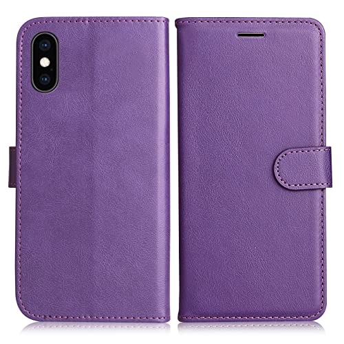 DENDICO Hülle für iPhone XS Max, PU Leder Brieftasche Handyhülle, Flip Tasche TPU Schutzhülle mit Kartenfach für iPhone XS Max, Violett DENDICO Hülle für iPhone XS Max, PU Leder Brieftasche Handyhülle, Flip Tasche TPU Schutzhülle mit Kartenfach für iPhone XS Max, Violett von DENDICO