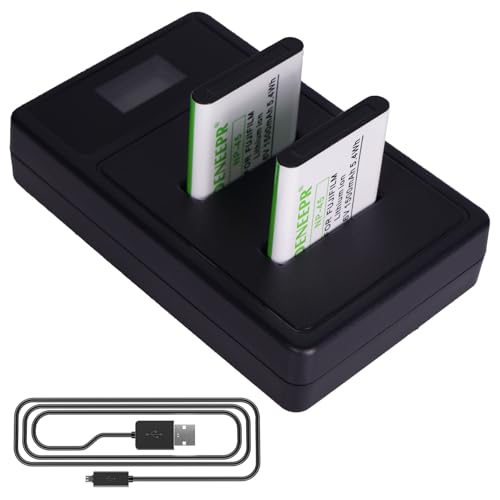 2er Pack 3.6V 1500mAh Li-ion Ladegerät kompatibel für Fujifilm Akku NP-45 NP-45S INSTAX Mini 90 und FinePix XP50 XP60 XP70 XP80 XP90 XP120 XP130 XP140 T350 T360 T400 T500 T510 T550 JX500 JX520 von DENEEPR