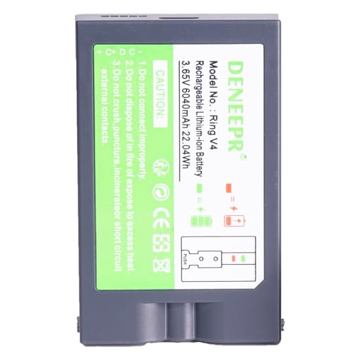 3.65V 6040mAh Akku-Ersatz mit Ladestation für Ring Video Doorbell 2/3/3Plus/4, Stick Up Kamera Akku, Peephole Cam, Smart Lighting Solar Flutlicht und Spotlight Kamera Akku von DENEEPR