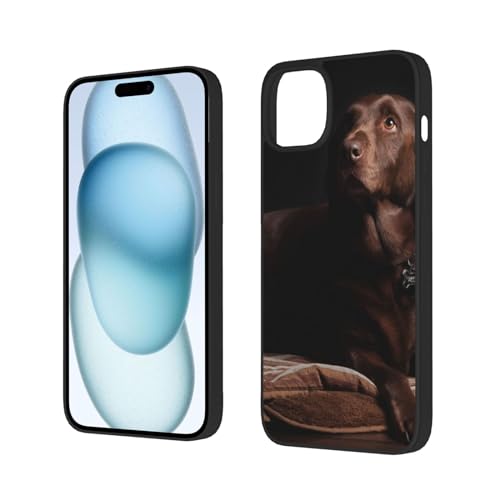DENMER Brauner Labrador Retriever Handyhülle für iPhone 15, Ganzkörper-Schutzhülle, stoßfest, schlanke Handyhülle (für iPhone 15/15 Plus) von DENMER