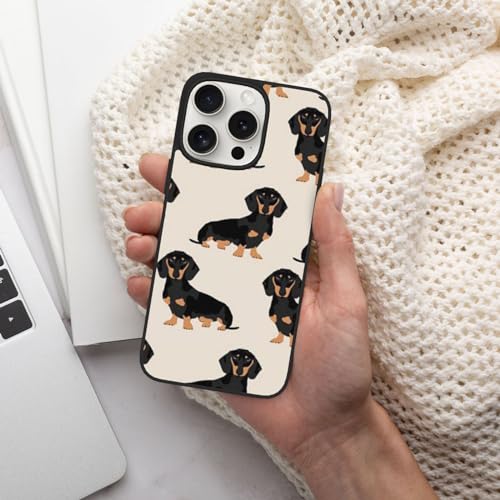 DENMER Schutzhülle für iPhone 15 mit Dackel-Motiv, hochwertiges TPU + PC-Material – ultimativer Schutz vor Stößen für iPhone 15 Pro und iPhone 15 Pro Max von DENMER