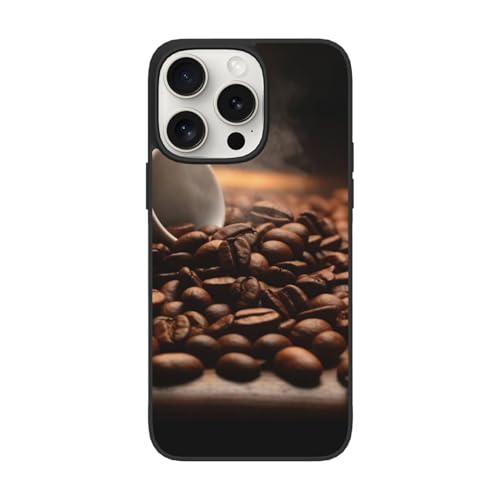 DENMER Kaffeebohnen iPhone 15 Hülle, Premium TPU + PC Material, ultimativer Anti-Fall-Schutz für iPhone 15 Pro und iPhone 15 Pro Max von DENMER