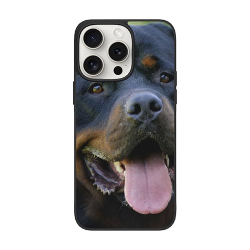 DENMER Rottweiler Wallpaper iPhone 15 Hülle, Premium TPU + PC Material, ultimativer Anti-Fall-Schutz für iPhone 15 Pro und iPhone 15 Pro Max von DENMER