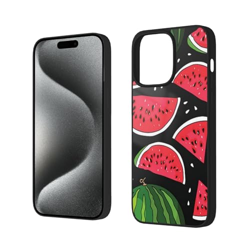 DENMER Wassermelone iPhone 15 Weiche Glashülle - Maximaler Fallschutz Acryl Und TPU Handyhülle von DENMER