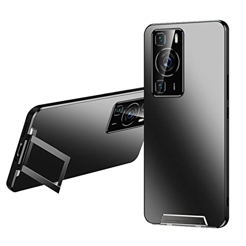 DENSUL Handyhülle für Huawei P60/ P60 Pro, Ultra Dünn Hülle, Galvanische Objektiv & Bi-Direktionaler Winkelständer, Wasser- Und ölbeständig TPU Schutzhülle,Schwarz,P60 von DENSUL