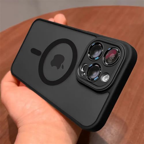 DENUVI Funda-Hülle für iPhone 15 14 13 12 11 Pro Max Plus, transparenter magnetischer Linsenschutz, mattierte Abdeckung, Schwarz, für iPhone 15 Pro DENUVI Funda-Hülle für iPhone 15 14 13 12 11 Pro Max Plus, transparenter magnetischer Linsenschutz, mattierte Abdeckung, Schwarz, für iPhone 15 Pro von DENUVI