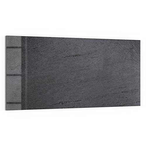 DEQORI Glas-Magnettafel | 100x50 cm groß | Motiv "Schiefertafel Stein-Optik" | Memo-Board aus Glas | Magnetboard inkl. Magnete, Stift & Tuch für Küche & Büro | Tafel magnetisch & beschreibbar von DEQORI