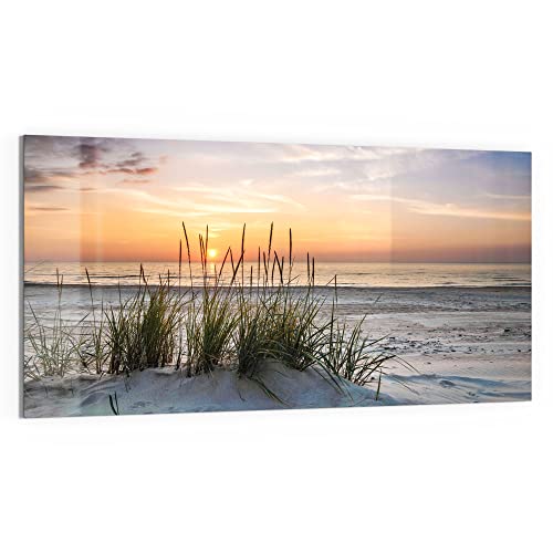 DEQORI Glas-Magnettafel | 100x50 cm groß | Motiv "Sonnenuntergang am Strand" | Memo-Board aus Glas | Magnetboard inkl. Magnete, Stift & Tuch für Küche & Büro | Tafel magnetisch & beschreibbar von DEQORI