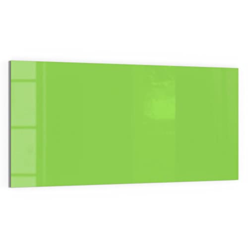 DEQORI Glas-Magnettafel | 100x50 cm groß | Unifarben - Hellgrün | Memo-Board aus Glas | Magnetboard inkl. Magnete, Stift & Tuch für Küche & Büro | Tafel magnetisch & beschreibbar von DEQORI
