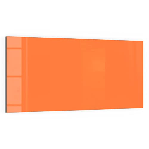 DEQORI Glas-Magnettafel | 100x50 cm groß | Unifarben - Orange | Memo-Board aus Glas | Magnetboard inkl. Magnete, Stift & Tuch für Küche & Büro | Tafel magnetisch & beschreibbar von DEQORI