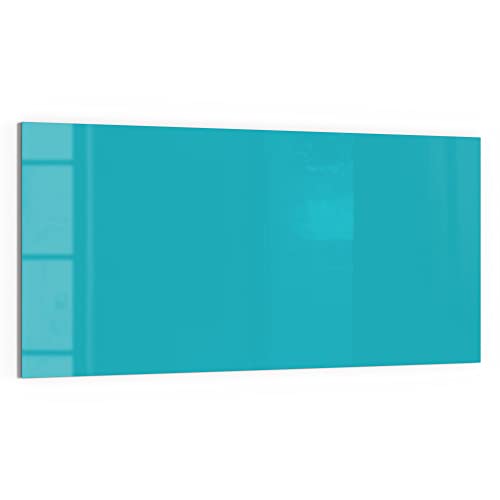 DEQORI Glas-Magnettafel | 100x50 cm groß | Unifarben - Türkis | Memo-Board aus Glas | Magnetboard inkl. Magnete, Stift & Tuch für Küche & Büro | Tafel magnetisch & beschreibbar von DEQORI