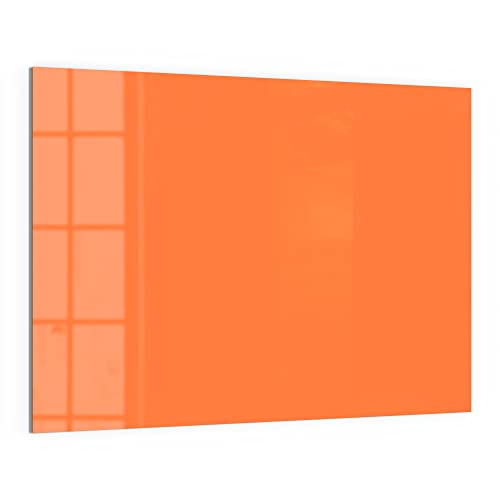 DEQORI Glas-Magnettafel | 120x90 cm groß | Unifarben - Orange | Memo-Board aus Glas | Magnetboard inkl. Magnete, Stift & Tuch für Küche & Büro | Tafel magnetisch & beschreibbar von DEQORI