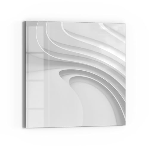 DEQORI Glas-Magnettafel | 30x30 cm groß | Motiv "Fließende Lamellenlinien" | Memo-Board aus Glas | Magnetboard inkl. Magnete, Stift & Tuch für Küche & Büro | Tafel magnetisch & beschreibbar von DEQORI