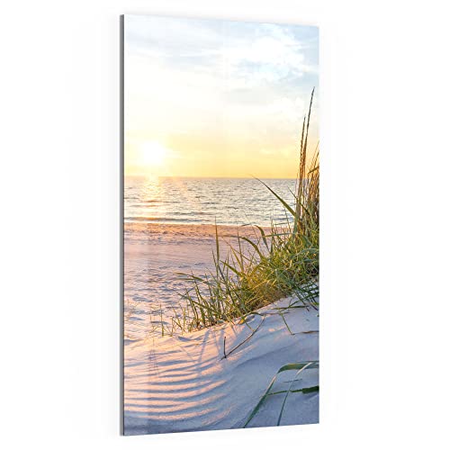 DEQORI Glas-Magnettafel | 50x100 cm groß | Motiv "Abendsonne an der Ostsee" | Memo-Board aus Glas | Magnetboard inkl. Magnete, Stift & Tuch für Küche & Büro | Tafel magnetisch & beschreibbar von DEQORI