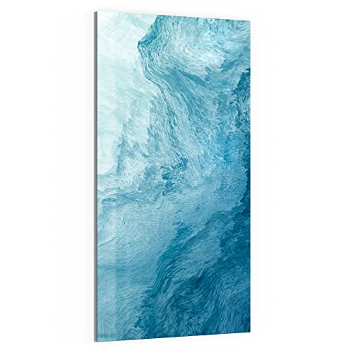 DEQORI Glas-Magnettafel | 50x100 cm groß | Motiv "Aufgewühlte Wellen" | Memo-Board aus Glas | Magnetboard inkl. Magnete, Stift & Tuch für Küche & Büro | Tafel magnetisch & beschreibbar von DEQORI
