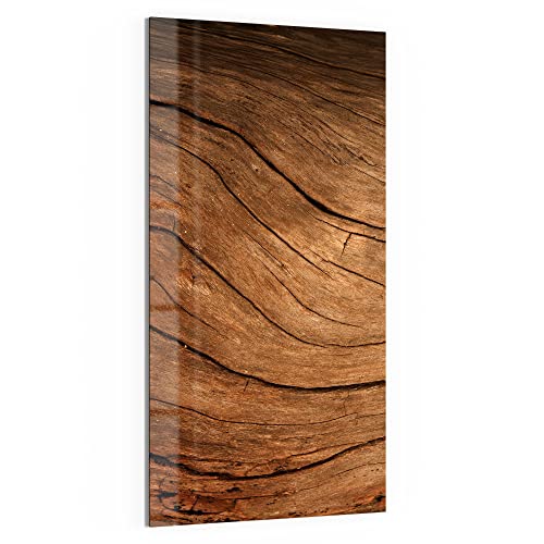 DEQORI Glas-Magnettafel | 50x100 cm groß | Motiv "Detaillierte Holzmaserung" | Memo-Board aus Glas | Magnetboard inkl. Magnete, Stift & Tuch für Küche & Büro | Tafel magnetisch & beschreibbar von DEQORI