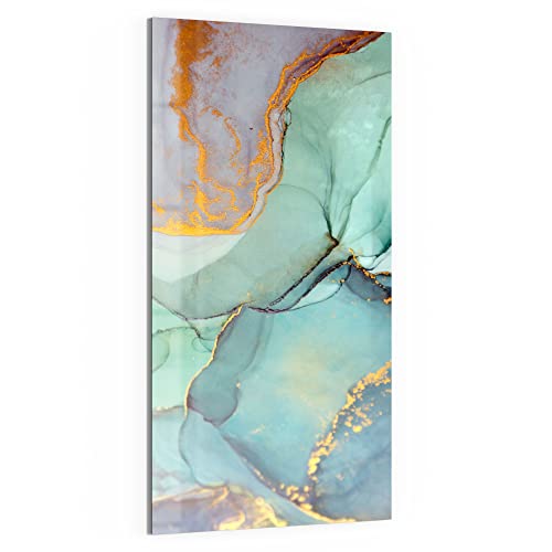 DEQORI Glas-Magnettafel | 50x100 cm groß | Motiv "Zerlaufene Wasserfarbe" | Memo-Board aus Glas | Magnetboard inkl. Magnete, Stift & Tuch für Küche & Büro | Tafel magnetisch & beschreibbar von DEQORI