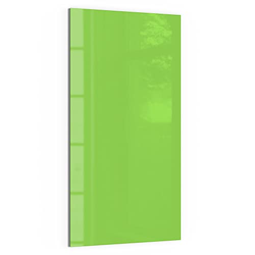 DEQORI Glas-Magnettafel | 50x100 cm groß | Unifarben - Hellgrün | Memo-Board aus Glas | Magnetboard inkl. Magnete, Stift & Tuch für Küche & Büro | Tafel magnetisch & beschreibbar von DEQORI