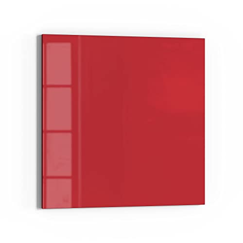 DEQORI Glas-Magnettafel | 50x50 cm groß | Unifarben - Rot | Memo-Board aus Glas | Magnetboard inkl. Magnete, Stift & Tuch für Küche & Büro | Tafel magnetisch & beschreibbar von DEQORI