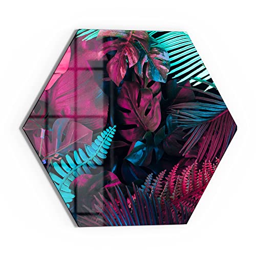 DEQORI Glas-Magnettafel | 55x47,6 cm groß | Motiv "Gefärbtes Blattwerk" | Memo-Board aus Glas | Magnetboard inkl. Magnete, Stift & Tuch für Küche & Büro | Tafel magnetisch & beschreibbar von DEQORI