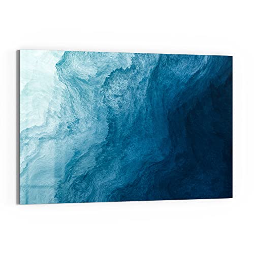 DEQORI Glas-Magnettafel | 60x40 cm groß | Motiv "Aufgewühlte Wellen" | Memo-Board aus Glas | Magnetboard inkl. Magnete, Stift & Tuch für Küche & Büro | Tafel magnetisch & beschreibbar von DEQORI