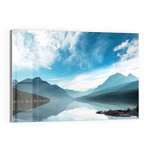 DEQORI Glas-Magnettafel | 60x40 cm groß | Motiv "Blick über Bowman Lake" | Memo-Board aus Glas | Magnetboard inkl. Magnete, Stift & Tuch für Küche & Büro | Tafel magnetisch & beschreibbar von DEQORI