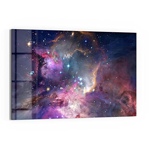 DEQORI Glas-Magnettafel | 60x40 cm groß | Motiv "Farbenfrohe Galaxie" | Memo-Board aus Glas | Magnetboard inkl. Magnete, Stift & Tuch für Küche & Büro | Tafel magnetisch & beschreibbar von DEQORI
