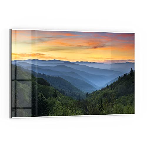 DEQORI Glas-Magnettafel | 60x40 cm groß | Motiv "Great Smoky Mountains" | Memo-Board aus Glas | Magnetboard inkl. Magnete, Stift & Tuch für Küche & Büro | Tafel magnetisch & beschreibbar von DEQORI