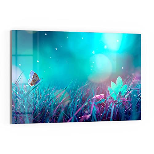 DEQORI Glas-Magnettafel | 60x40 cm groß | Motiv "Märchenhafte Wiese" | Memo-Board aus Glas | Magnetboard inkl. Magnete, Stift & Tuch für Küche & Büro | Tafel magnetisch & beschreibbar von DEQORI