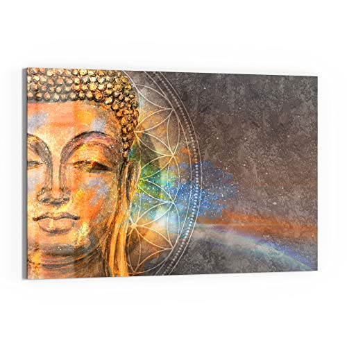 DEQORI Glas-Magnettafel | 60x40 cm groß | Motiv "Meditierender Buddha" | Memo-Board aus Glas | Magnetboard inkl. Magnete, Stift & Tuch für Küche & Büro | Tafel magnetisch & beschreibbar von DEQORI