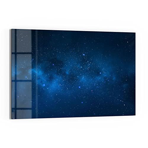 DEQORI Glas-Magnettafel | 60x40 cm groß | Motiv "Nächtlicher Sternenhimmel" | Memo-Board aus Glas | Magnetboard inkl. Magnete, Stift & Tuch für Küche & Büro | Tafel magnetisch & beschreibbar von DEQORI