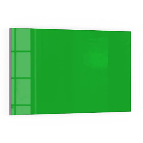 DEQORI Glas-Magnettafel | 60x40 cm groß | Unifarben - Mittelgrün | Memo-Board aus Glas | Magnetboard inkl. Magnete, Stift & Tuch für Küche & Büro | Tafel magnetisch & beschreibbar von DEQORI