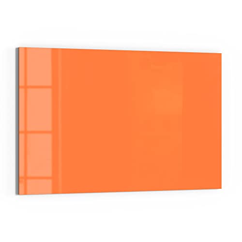 DEQORI Glas-Magnettafel | 60x40 cm groß | Unifarben - Orange | Memo-Board aus Glas | Magnetboard inkl. Magnete, Stift & Tuch für Küche & Büro | Tafel magnetisch & beschreibbar von DEQORI