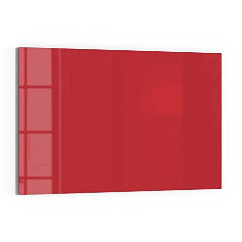 DEQORI Glas-Magnettafel | 60x40 cm groß | Unifarben - Rot | Memo-Board aus Glas | Magnetboard inkl. Magnete, Stift & Tuch für Küche & Büro | Tafel magnetisch & beschreibbar von DEQORI