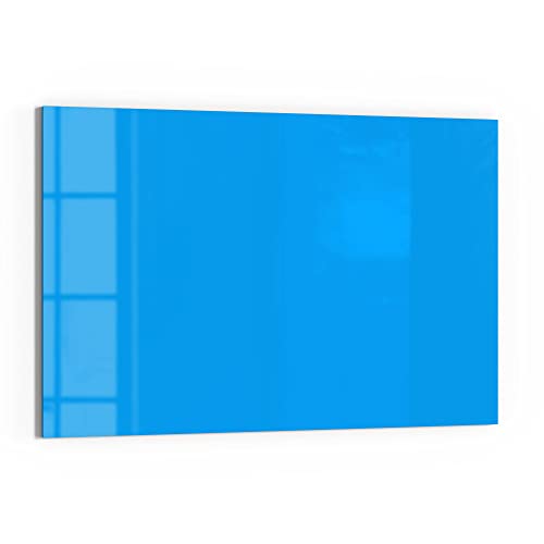 DEQORI Glas-Magnettafel | 90x60 cm groß | Unifarben - Hellblau | Memo-Board aus Glas | Magnetboard inkl. Magnete, Stift & Tuch für Küche & Büro | Tafel magnetisch & beschreibbar von DEQORI