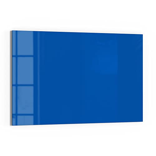 DEQORI Glas-Magnettafel | 90x60 cm groß | Unifarben - Mittelblau | Memo-Board aus Glas | Magnetboard inkl. Magnete, Stift & Tuch für Küche & Büro | Tafel magnetisch & beschreibbar von DEQORI
