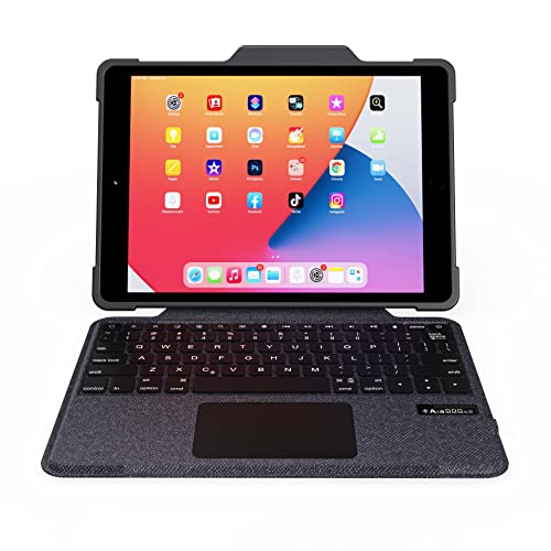 DEQSTER Rugged Touch Keyboard Folio für iPad 10.2" (7./8./9. Generation) - Tastatur Hülle von DEQSTER