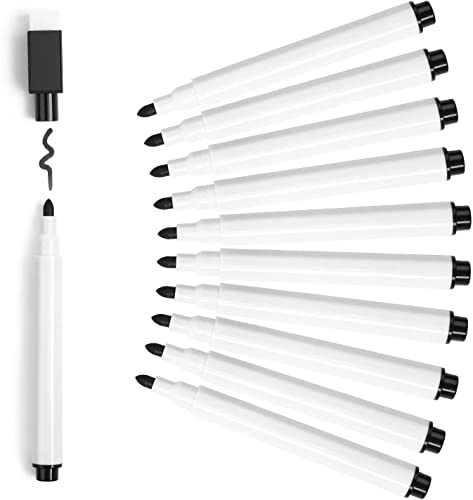 DERAYEE 20 Stück Whiteboard Marker, Magnetisch Dry Erase Marker Stifte Schwarz mit Folienstift Abwischbar für Memoboard Pinnwand Flipchart von DERAYEE