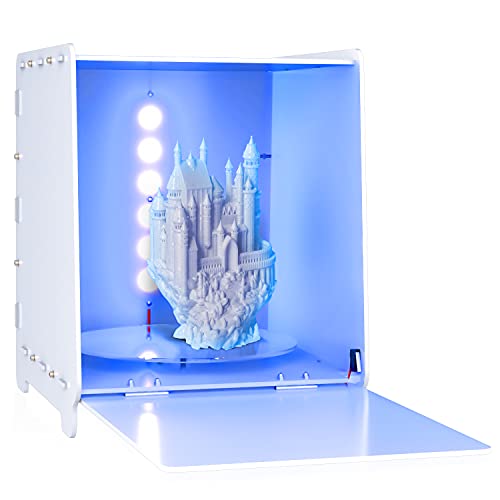 DERUC Scatola Luminosa in Resina UV per Stampante 3D SLA/DLP/LCD Resin, Rotary Resina Lampada UV GCB-2, Scatola Per Polimerizzazione In Resina UV 405nm, Grande Dimensione (250 x 250mm) von DERUC