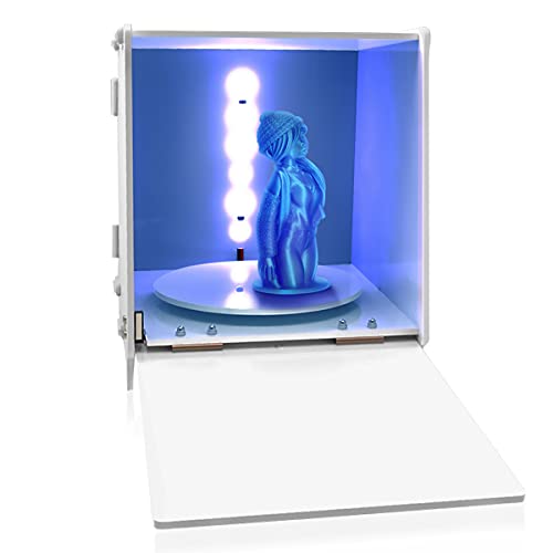 DERUC UV-Harz Aushärtungsbox 405nm Resin Curing Light Box für SLA/DLP/LCD 3D Harz Drucker, 360° Drehbarer von DERUC