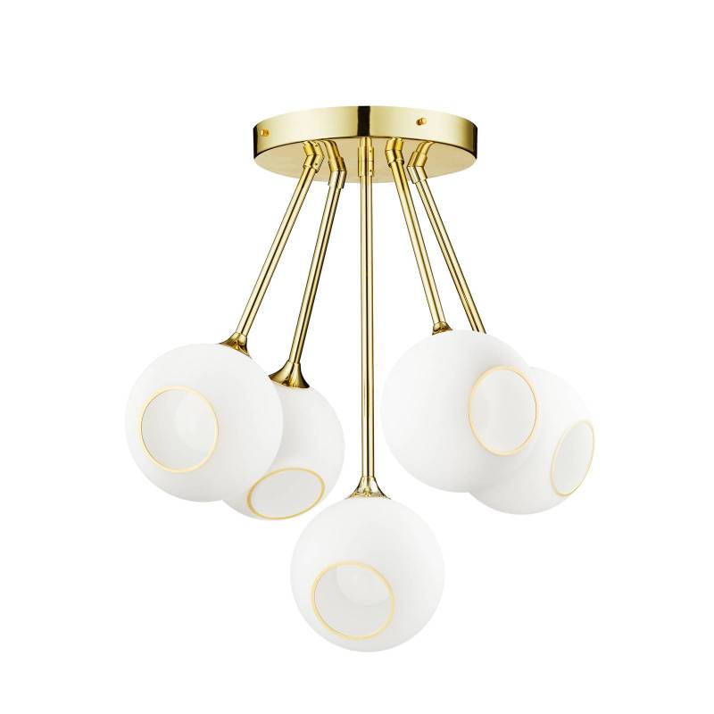 Deckenleuchte Ballroom Molecule, weiß, Glas, 5-flammig von DESIGN BY US