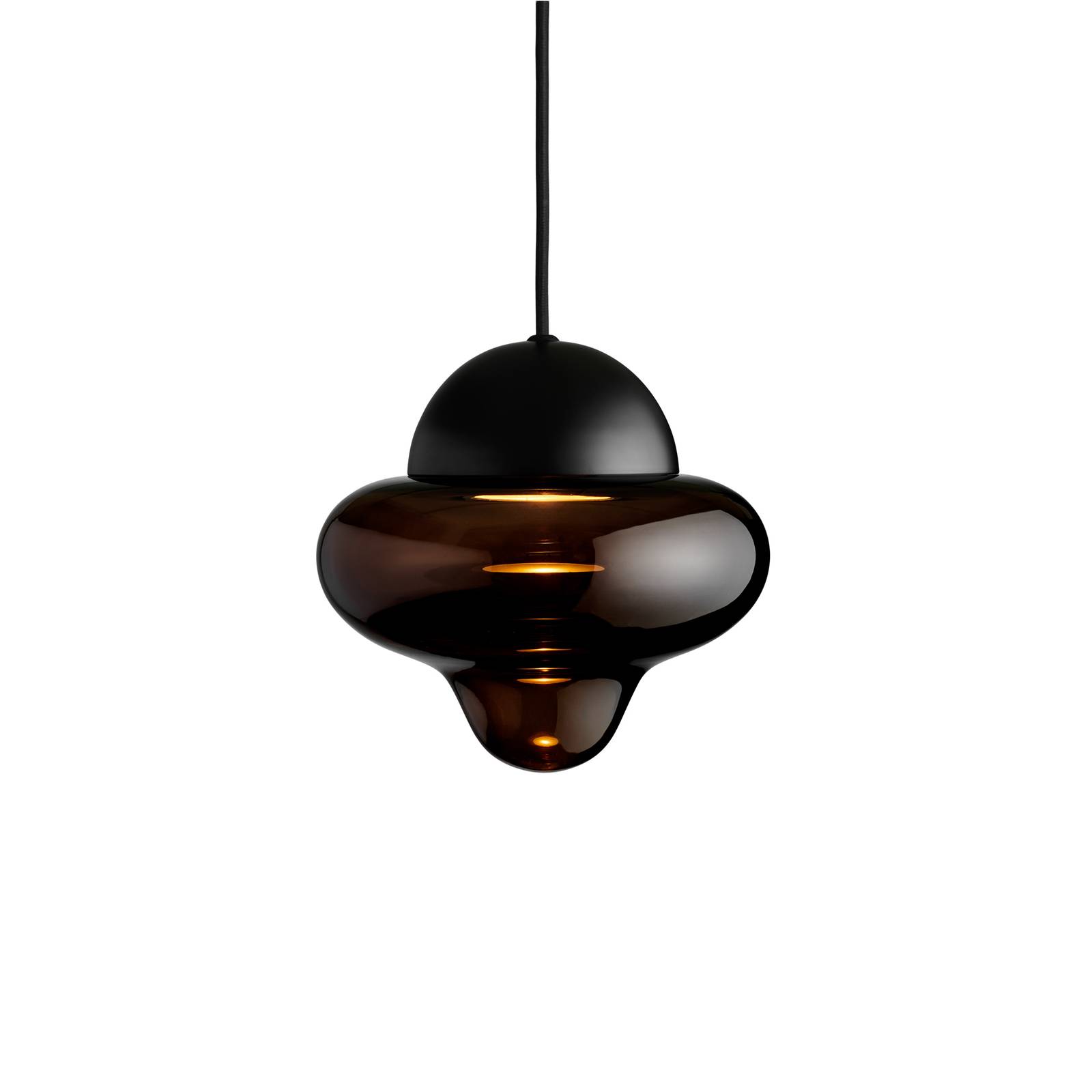 LED-Hängeleuchte Nutty, braun / schwarz, Ø 18,5 cm, Glas von DESIGN BY US