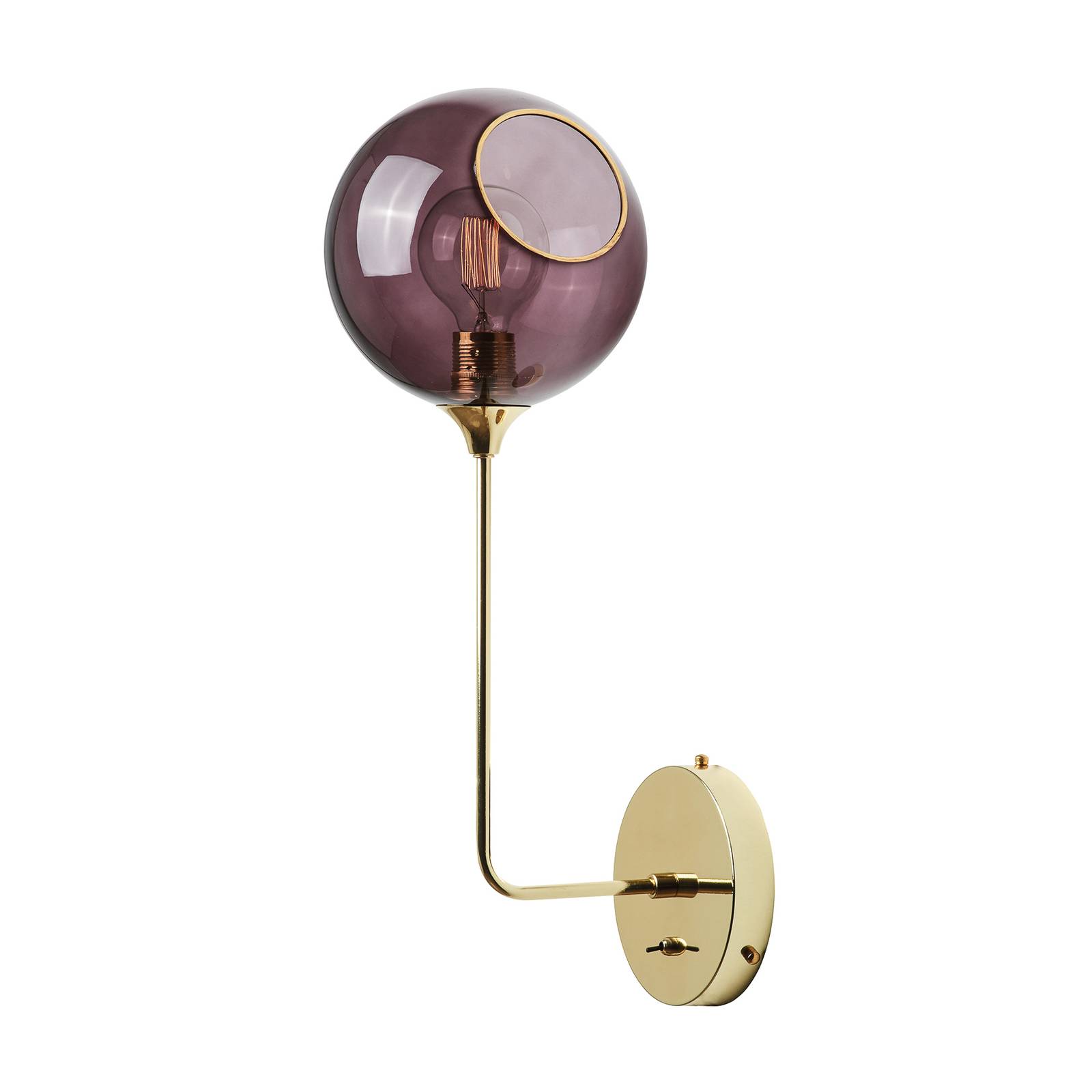 Wandleuchte Ballroom Long, lila, Glas, mundgeblasen Wandleuchte Ballroom Long, lila, Glas, mundgeblasen von DESIGN BY US