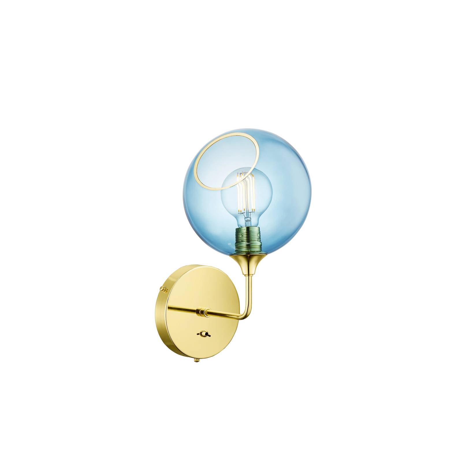 Wandleuchte Ballroom Short, blau/gold, Glas mundgeblasen Wandleuchte Ballroom Short, blau/gold, Glas mundgeblasen von DESIGN BY US