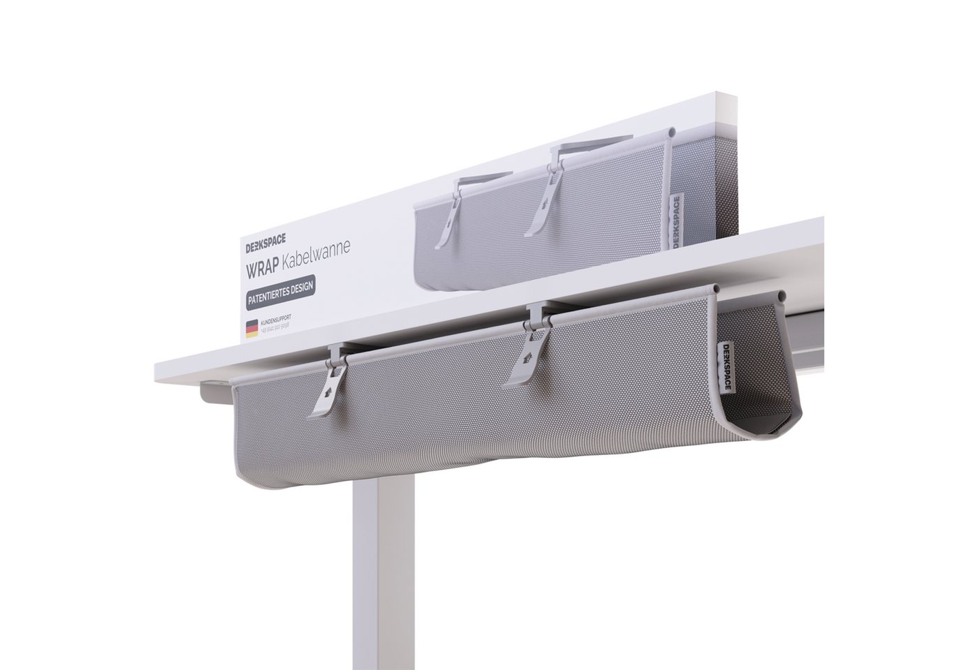 DESKSPACE Kabelkanal Wrap Kabelwanne Klappbarer Schreibtisch Kabelkanal 90 cm Grau DESKSPACE Kabelkanal Wrap Kabelwanne Klappbarer Schreibtisch Kabelkanal 90 cm Grau von DESKSPACE