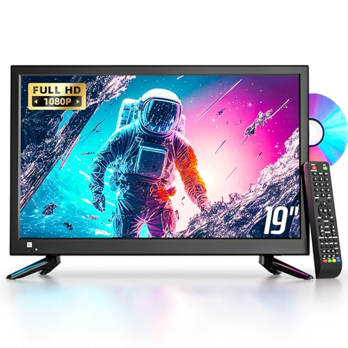 DESOBRY 19 Zoll Kleine Fernseher mit DVD Player integriert, 1080P Outdoor tv unterstützt Antenne HDMI USB AV Eingang, 12V Fernseher für wohnmobil/Camping/Wohnwagen DESOBRY 19 Zoll Kleine Fernseher mit DVD Player integriert, 1080P Outdoor tv unterstützt Antenne HDMI USB AV Eingang, 12V Fernseher für wohnmobil/Camping/Wohnwagen von DESOBRY