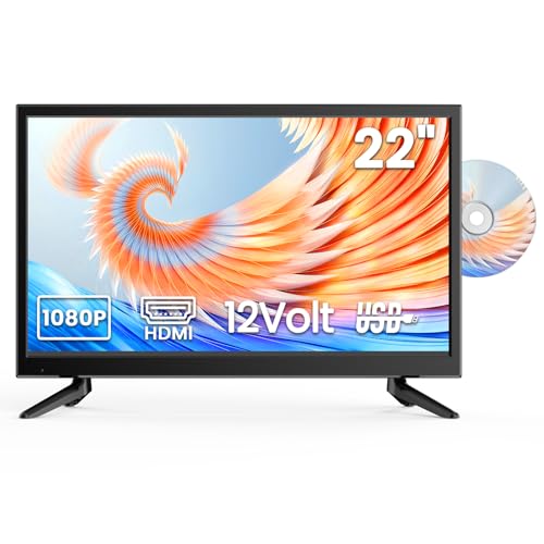 DESOBRY 22 Zoll Kleiner Fernseher 1080P Integriertem DVD-Player, Mini TV Integriertem DVB-T2-Tuner, mit Antenne, HDMI/USB/AV-Eingang – 12V TV-DVD-Kombination für Wohnmobile, Küchen und kleine Räume DESOBRY 22 Zoll Kleiner Fernseher 1080P Integriertem DVD-Player, Mini TV Integriertem DVB-T2-Tuner, mit Antenne, HDMI/USB/AV-Eingang – 12V TV-DVD-Kombination für Wohnmobile, Küchen und kleine Räume von DESOBRY