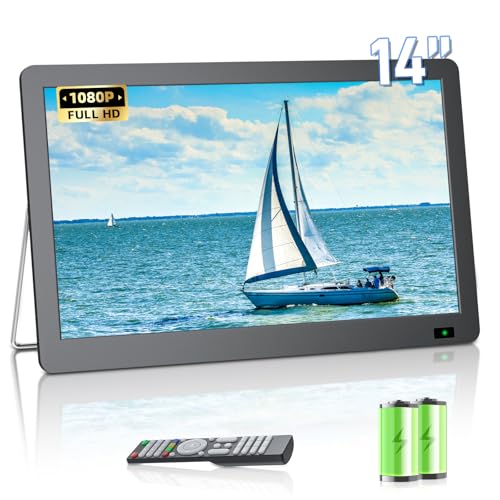 DESOBRY Tragbarer 14.3-Zoll-Fernseher mit Antenne, Kleiner tragbarer Fernseher mit DVB-T2 Tuner, Mini LCD-Fernseher, der mit Batterien aufgeladen Werden kann DESOBRY Tragbarer 14.3-Zoll-Fernseher mit Antenne, Kleiner tragbarer Fernseher mit DVB-T2 Tuner, Mini LCD-Fernseher, der mit Batterien aufgeladen Werden kann von DESOBRY