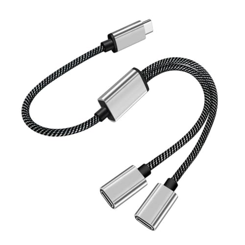 DESOFICON [MFi-zertifiziert] USB-C-Kopfhörer-Adapter, Dual-USB-Typ-C-Kopfhörer-Splitter-Adapter, 2-in-1-Typ-C-Audio-Dongle-Kabel, unterstützt Anruf-Musik für iPhone 16, 15, Pixel 9, 8, Galaxy S24, S23 von DESOFICON